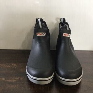 Xtratuf Mens Fleece Lined Ankle Deck Boot Waterproof Black Size 13 Pull On Boot